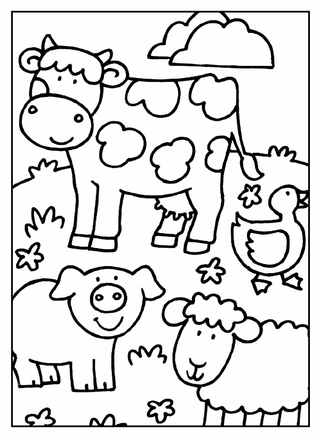 Desenhos De Animais Da Fazenda Para Colorir Bora Colorir