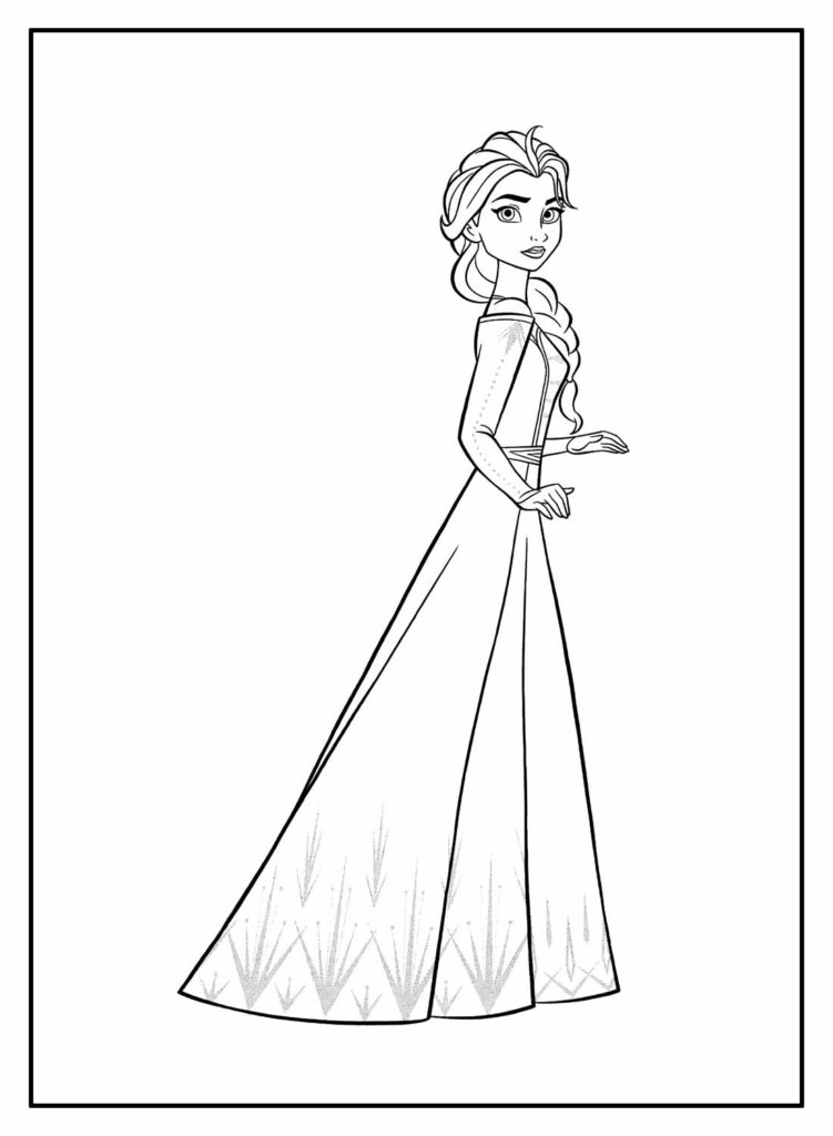 Desenho Princesa Frozen para pintar