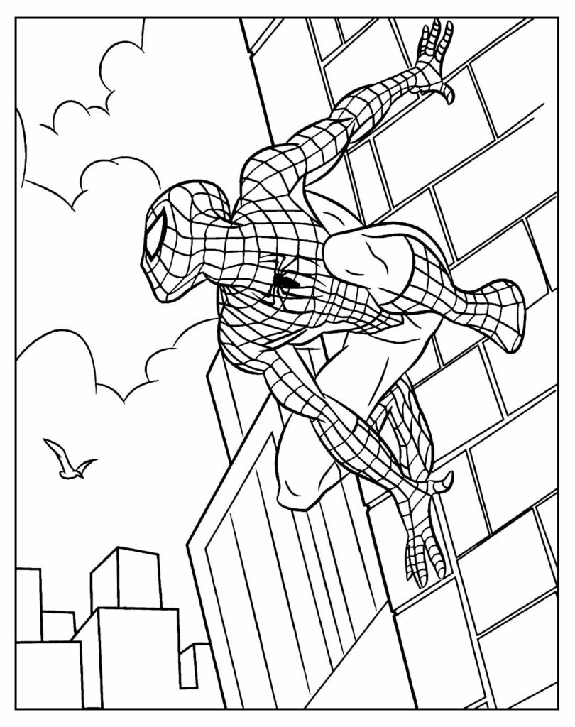 Página para colorir Homem-Aranha