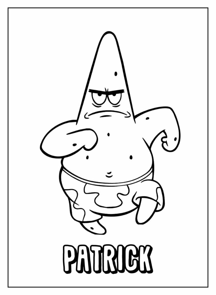 Desenho Educativo de Patrick para colorir