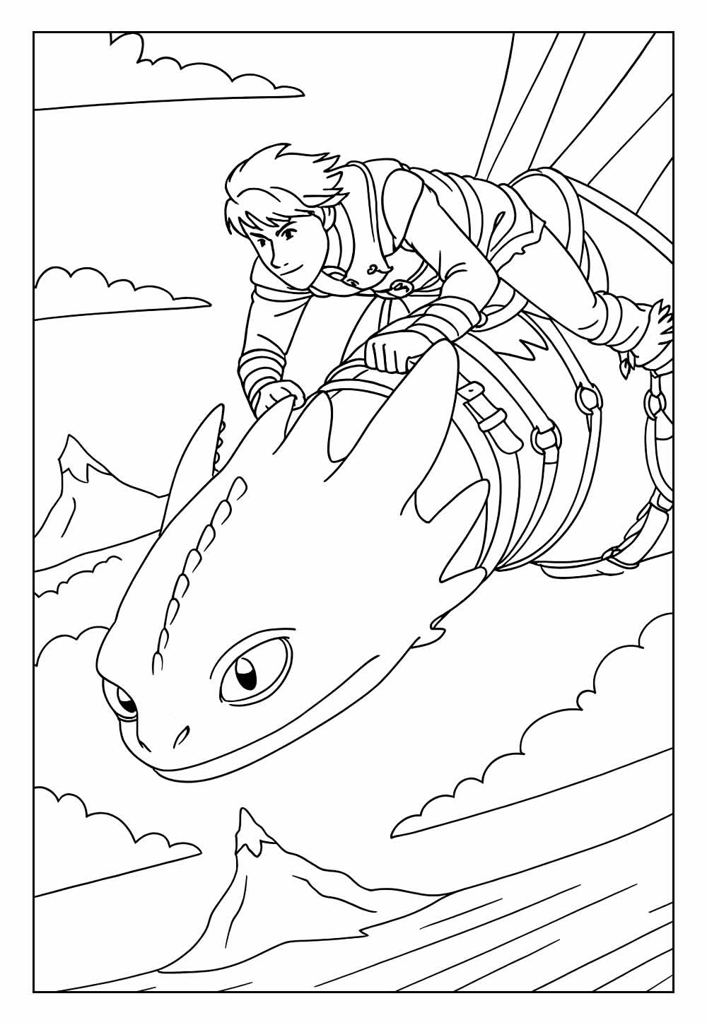 Desenho de Como Treinar o Seu Dragão para colorir