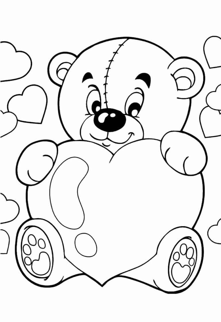 Desenhos de Coração para colorir - Bora Colorir