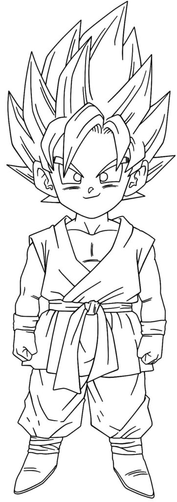 Goku sorridente para colorir