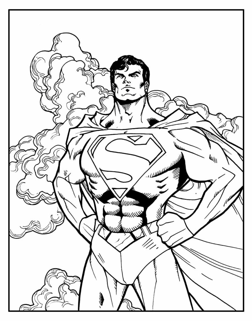 Desenho de Super-Homem para colorir e pintar