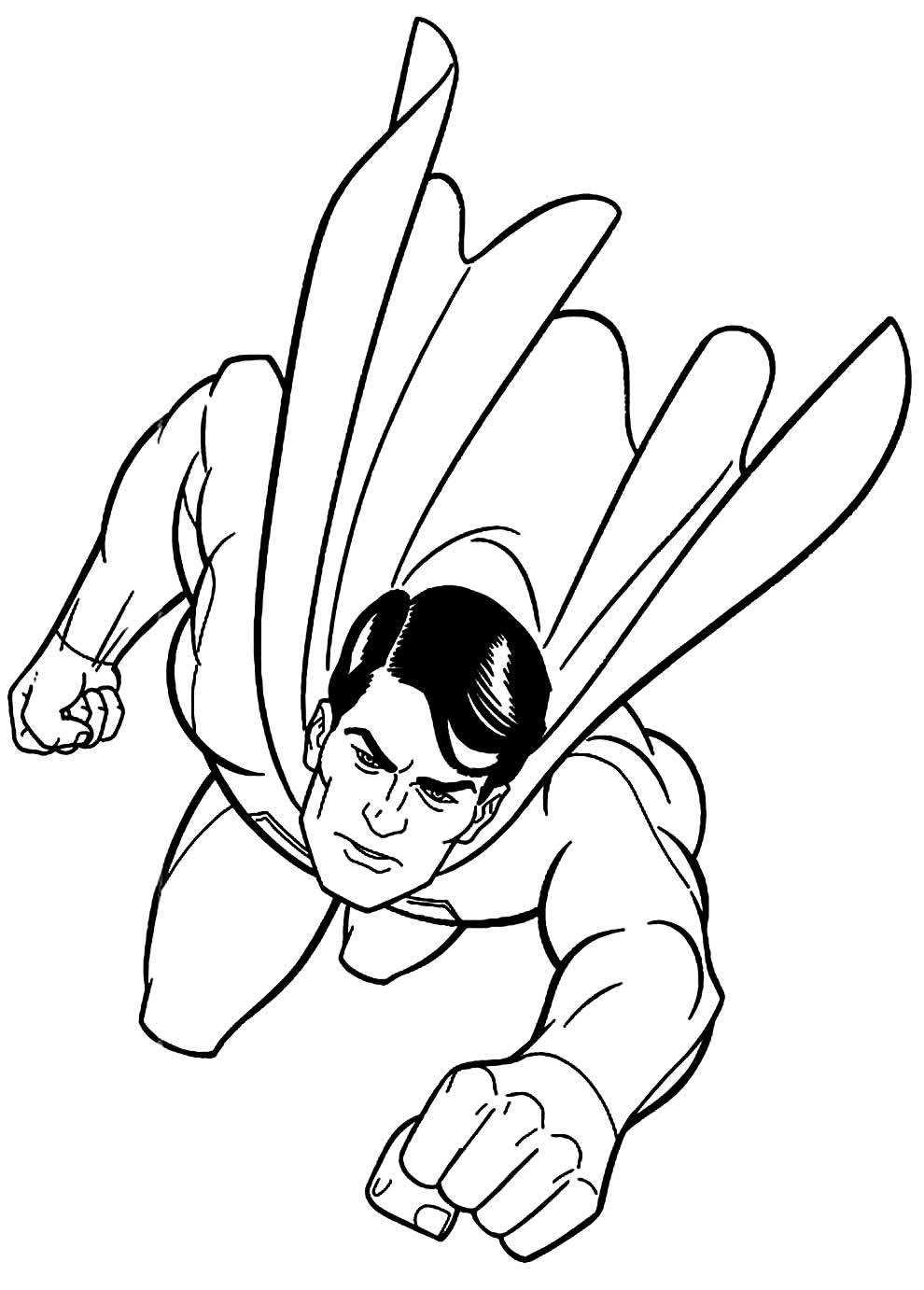 Супергерой летающий раскраска