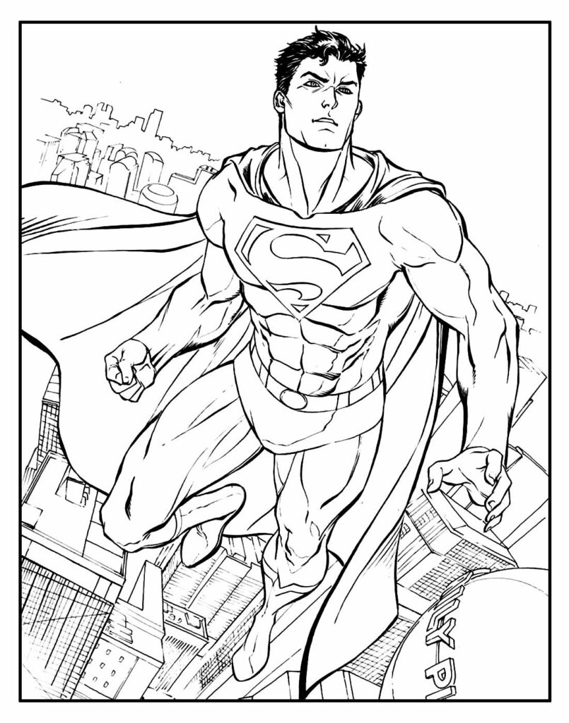 Desenho de Super-Homem para colorir e pintar