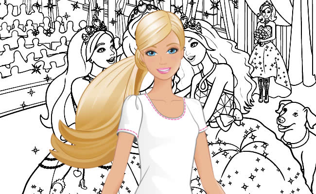 Desenhos da Barbie para colorir e pintar