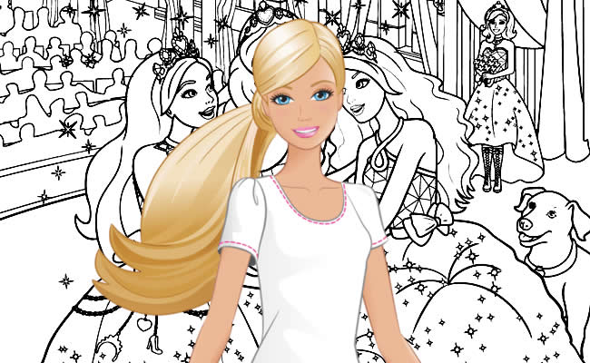 Barbie para pintar - Imprimir Desenhos