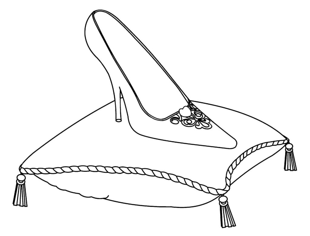 Sapatinho da Cinderela para colorir