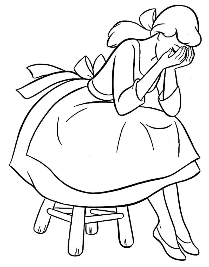 Cinderela para colorir e pintar