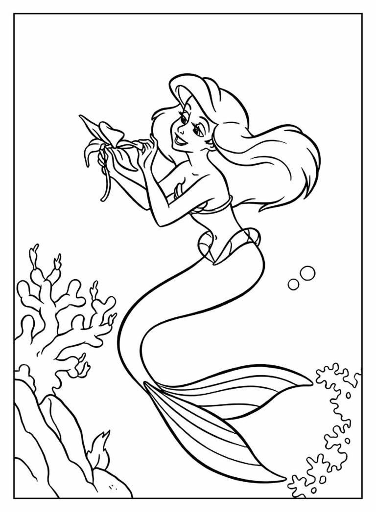 Desenhos da Pequena Sereia para colorir - Bora Colorir