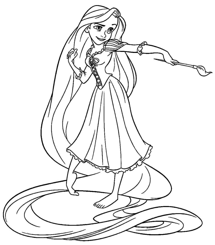 Desenhos da Rapunzel para pintar