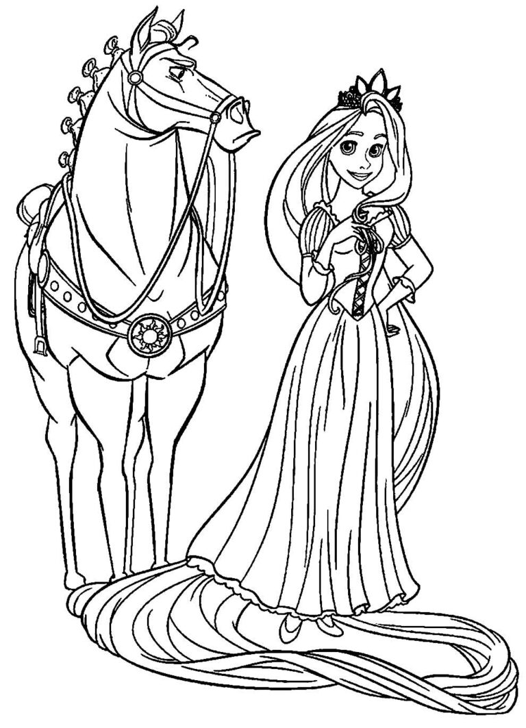 Desenhos para colorir da Rapunzel - Enrolados - Bora Colorir