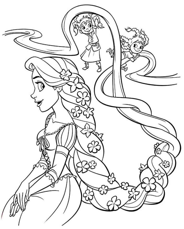 Desenhos para colorir da Rapunzel - Enrolados - Bora Colorir