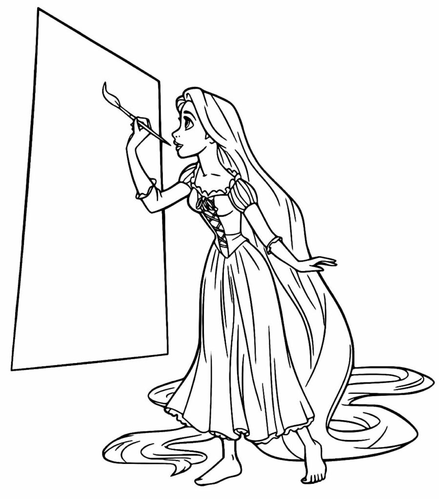 Desenho para colorir - Rapunzel