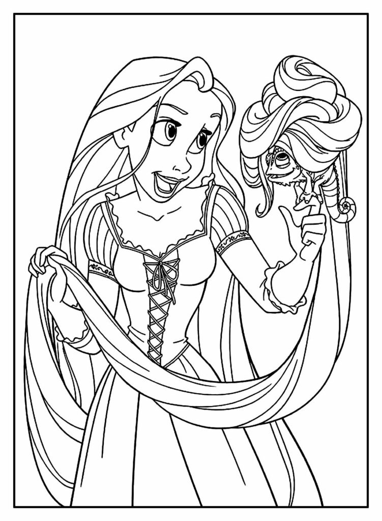 Desenho para pintar - Rapunzel