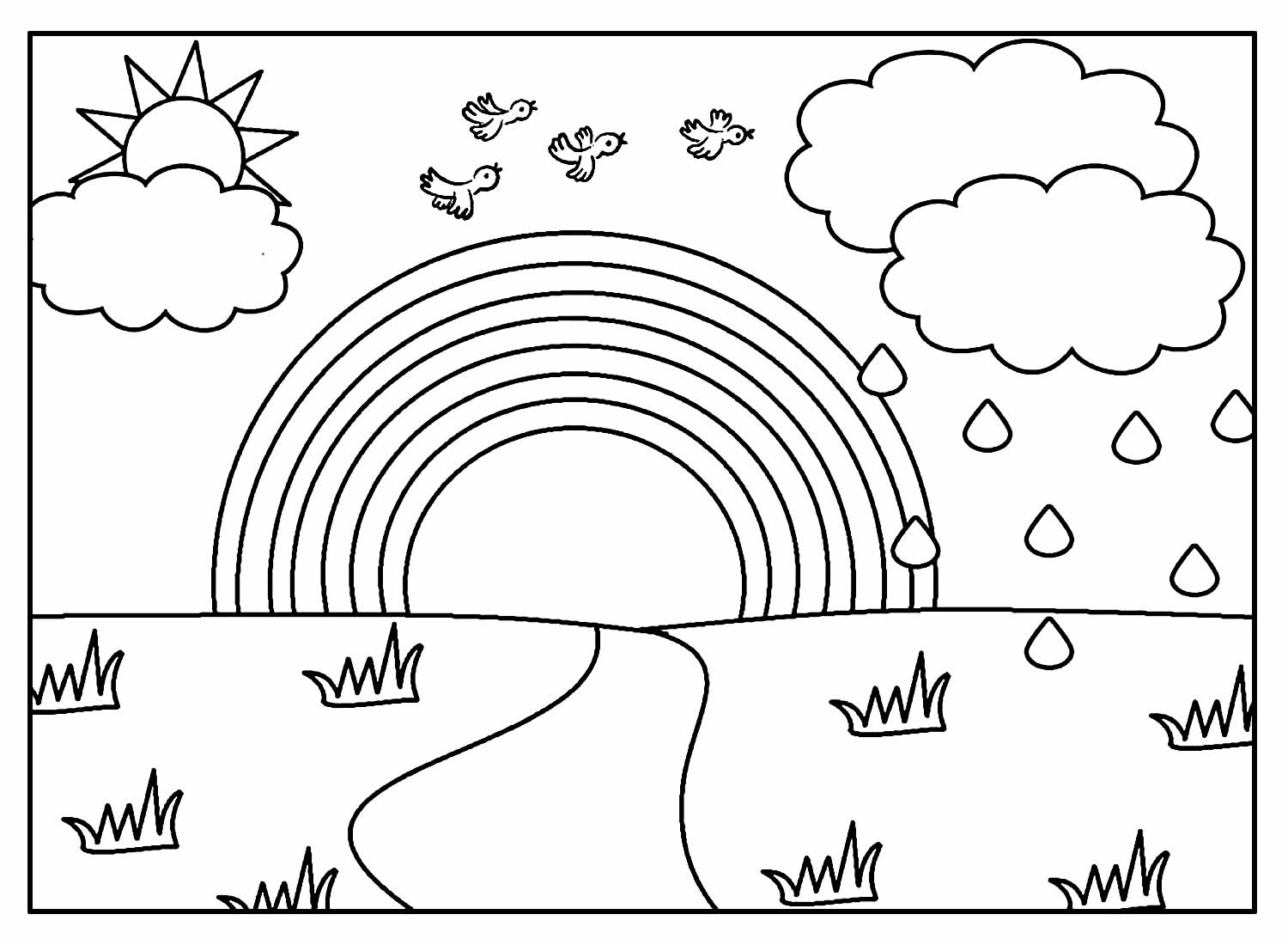 Desenhos de Arco-íris para colorir - Bora Colorir