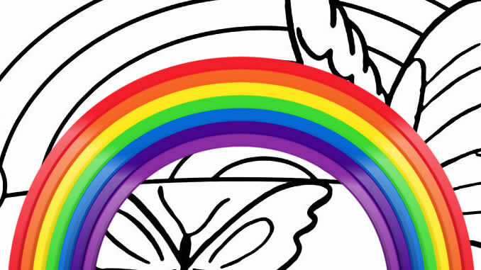 Desenhos de Arco-íris para colorir