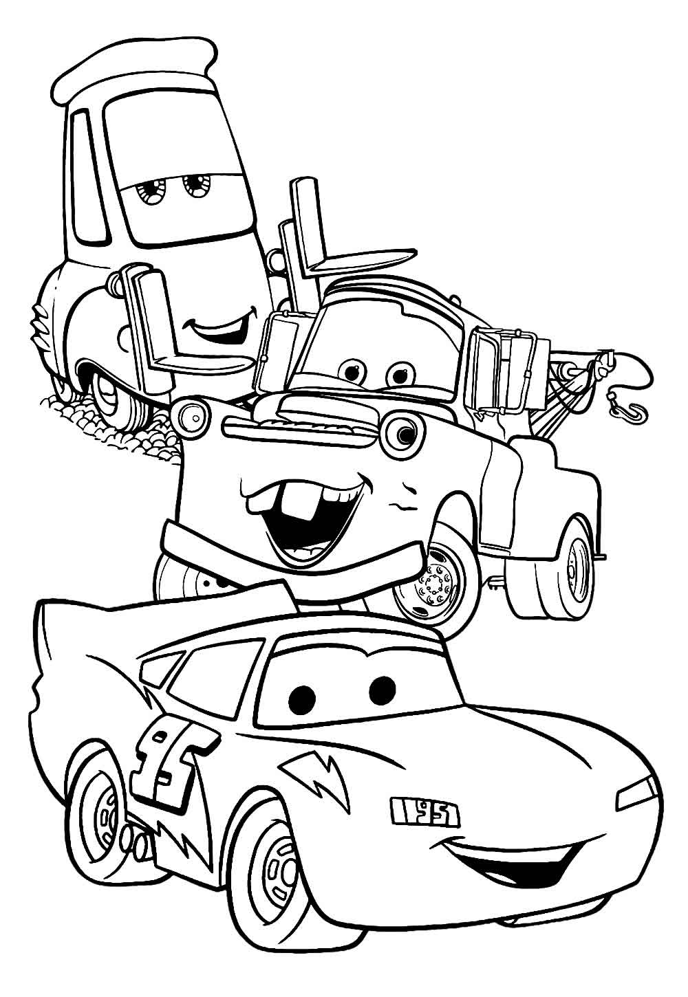 Desenho do filme Carros para colorir
