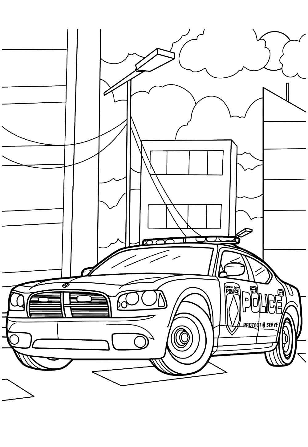Desenho Carro de Polícia para colorir
