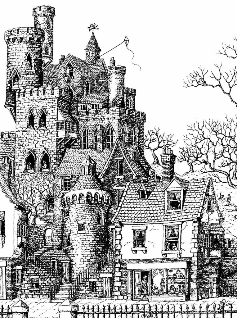 Imagem de Castelo para pintar e colorir