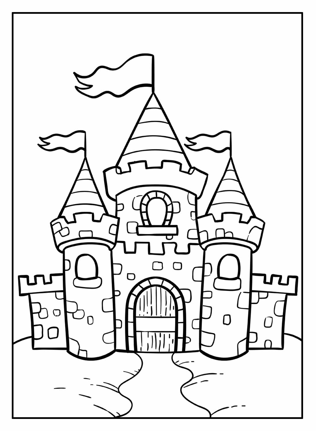 Desenhos de Castelo para colorir - Bora Colorir