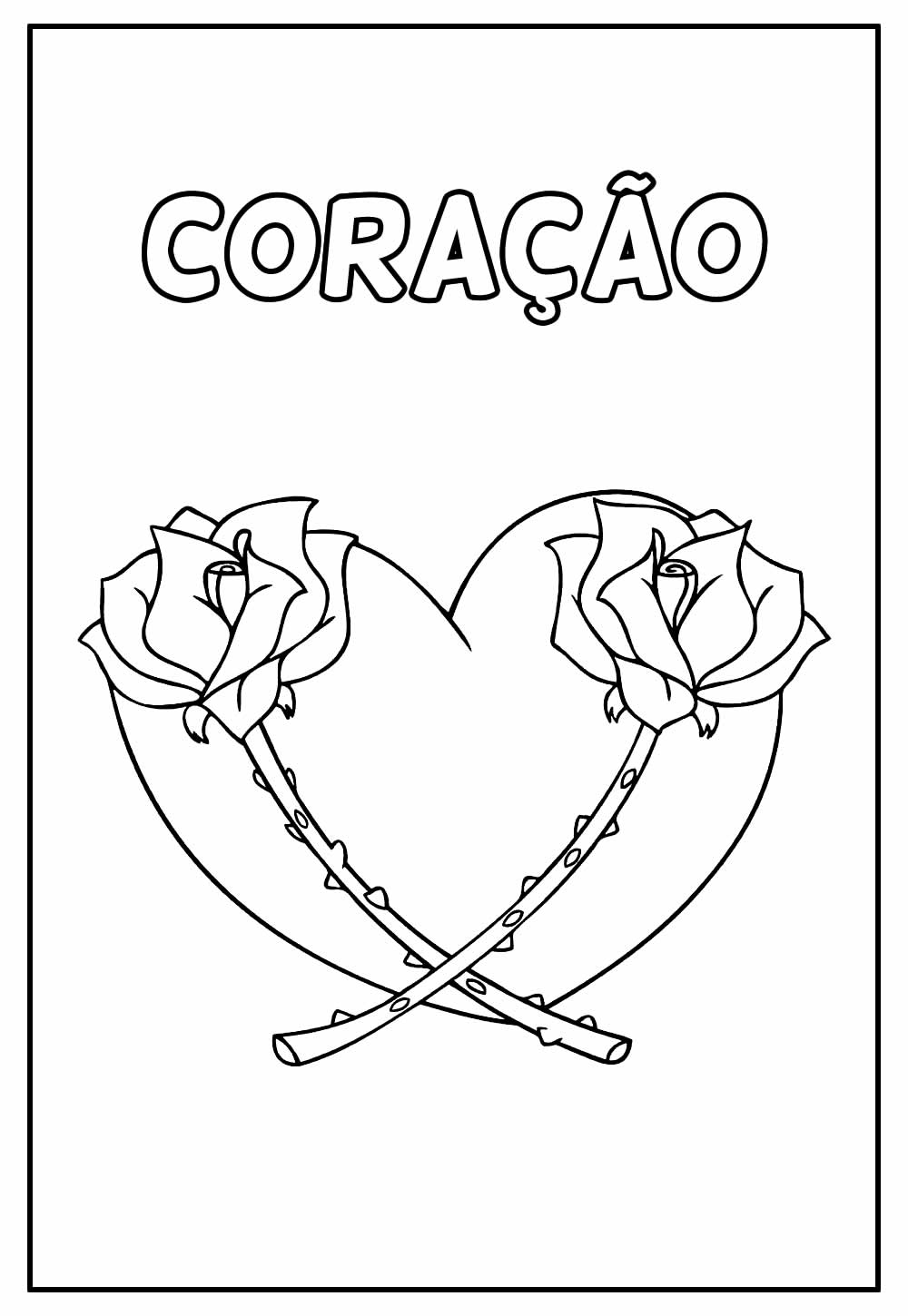 Desenhos de Coração para colorir - Bora Colorir