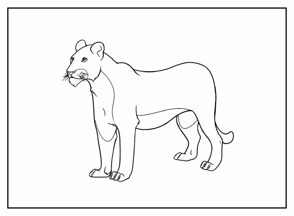 Desenho de Leoa para colorir