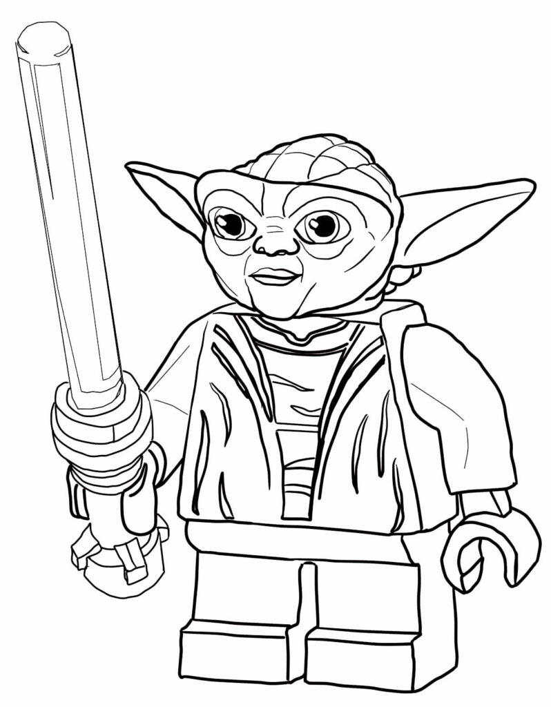 Lego para colorir e pintar - Star Wars - Baby Yoda
