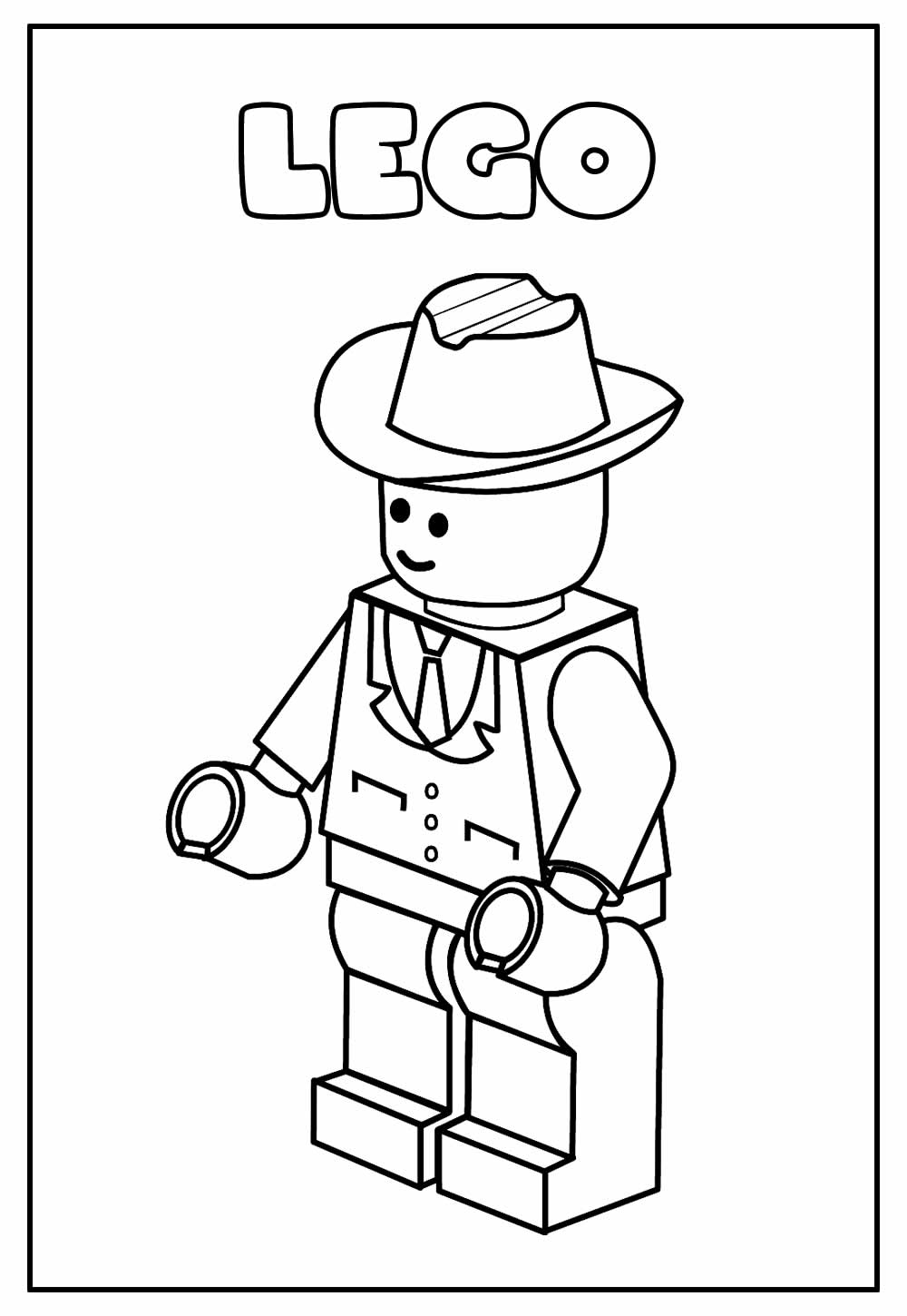 Desenho Educativo de Lego para colorir