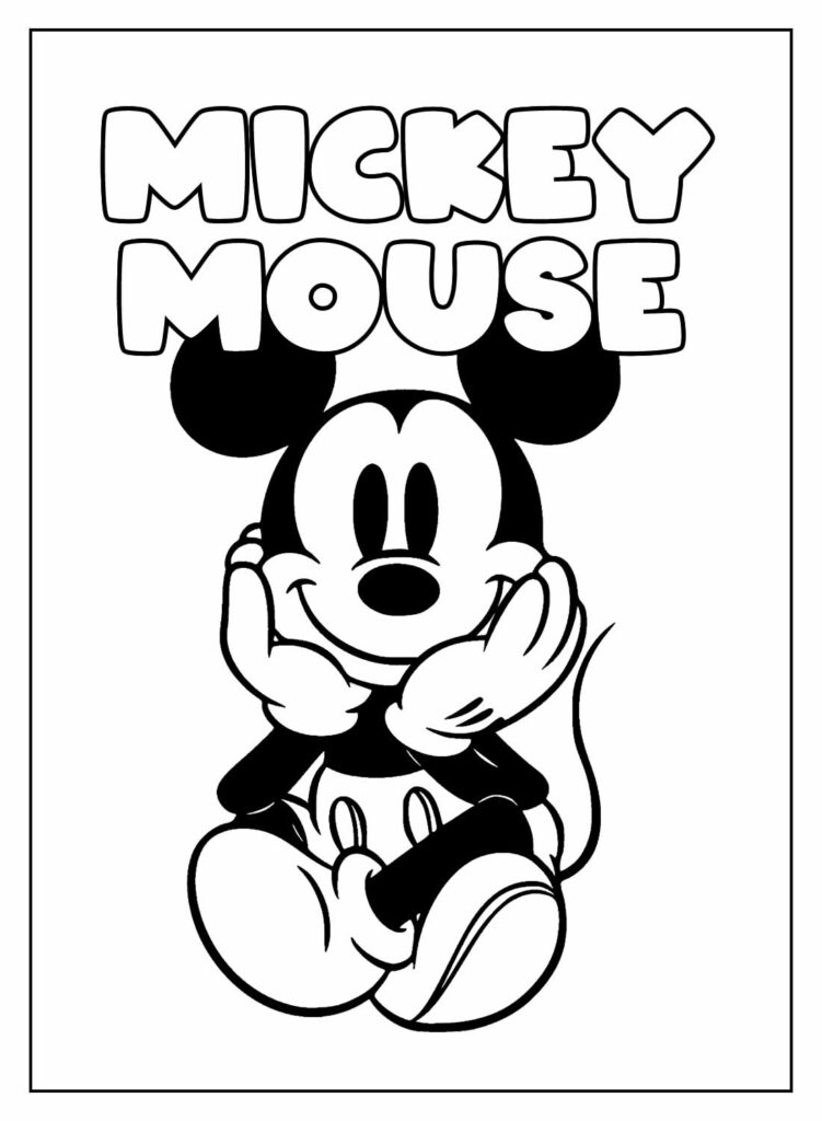 Desenho de Mickey para colorir e pintar