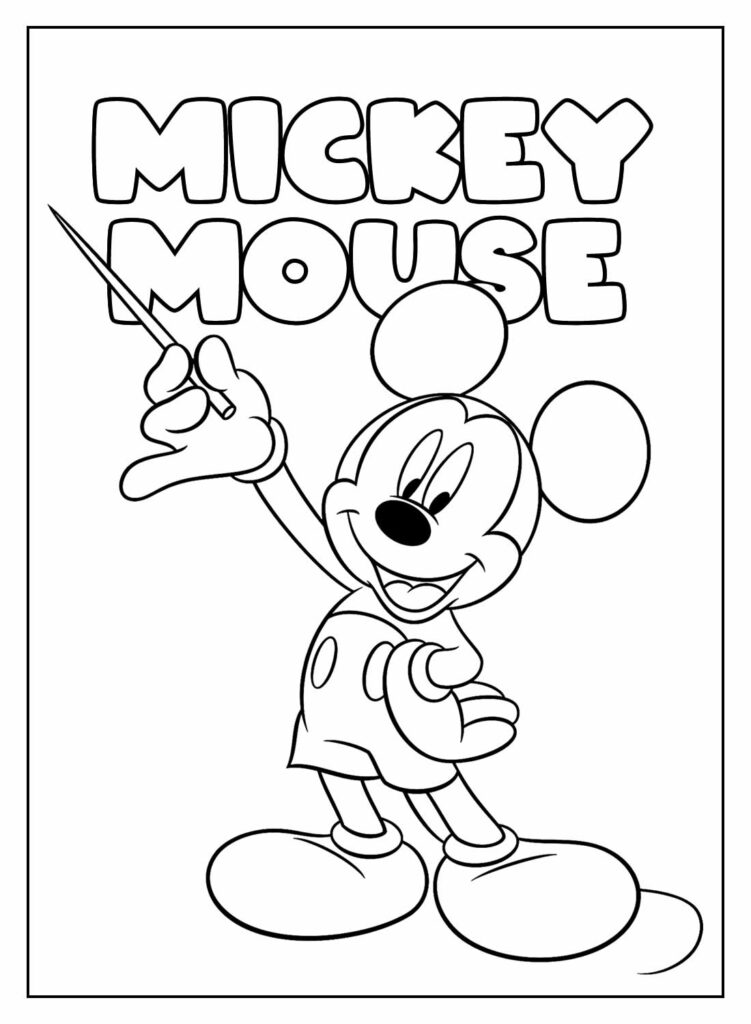 Mickey para pintar - Desenho Educativo