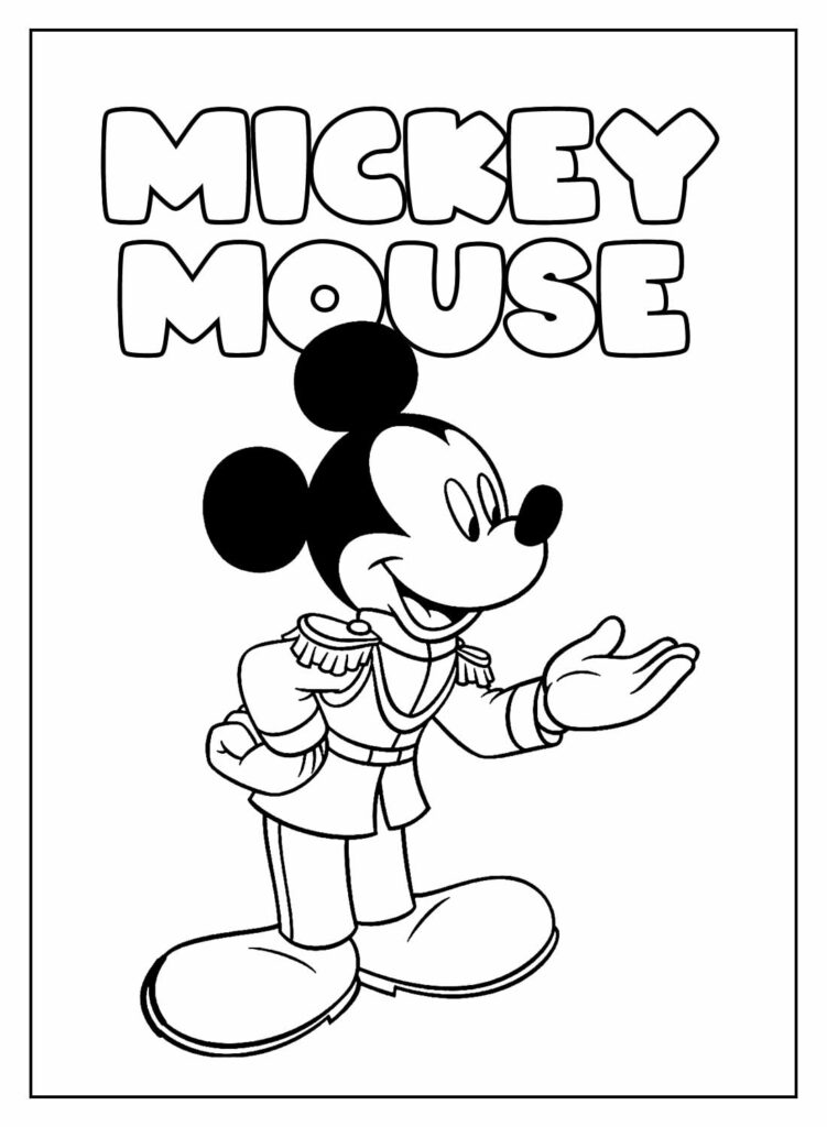 Mickey para pintar - Desenho Educativo