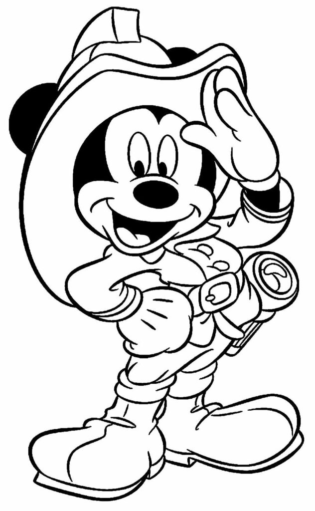 Desenho de Mickey Bombeiro