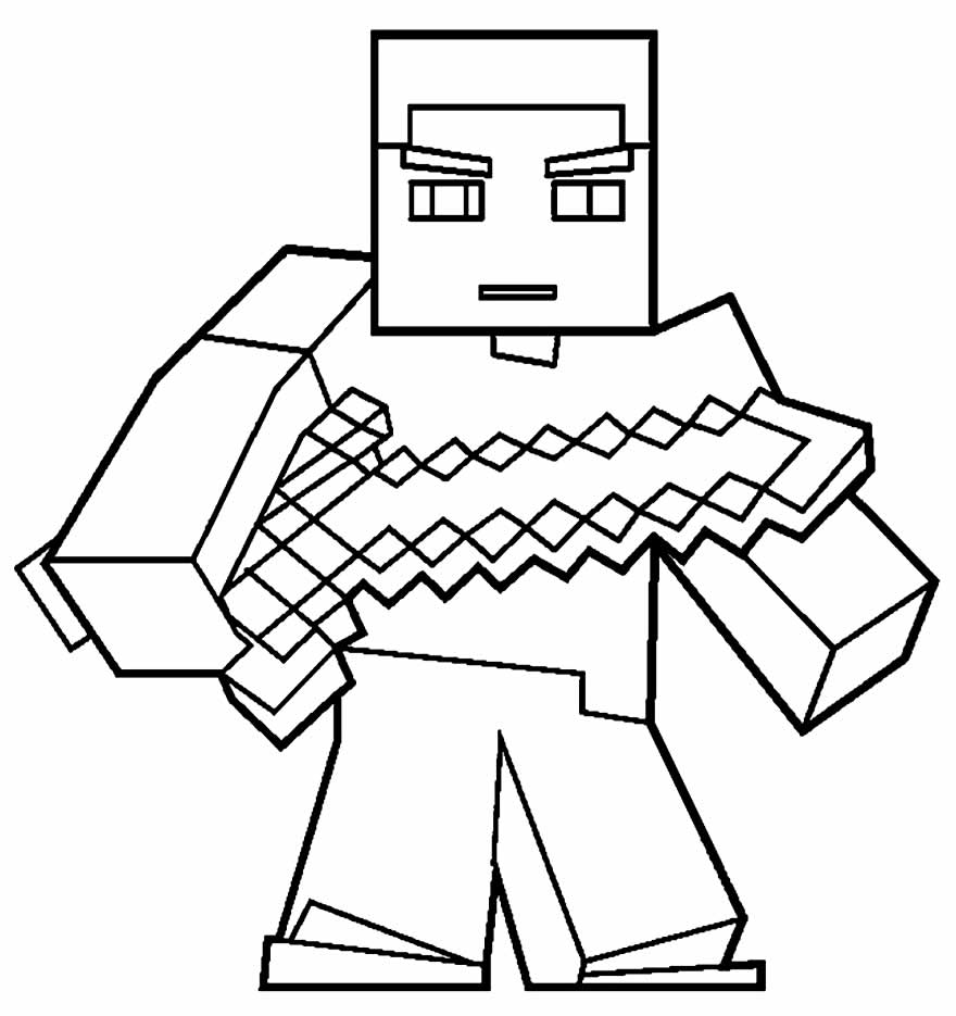 Minecraft para colorir e imprimir!