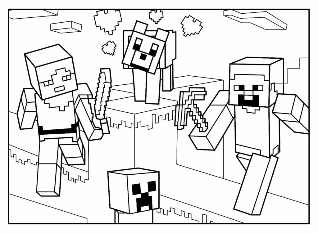 Minecraft para colorir e imprimir!