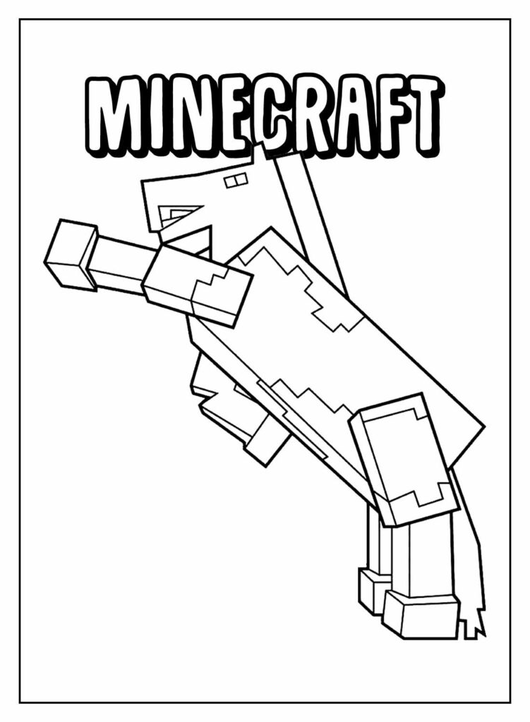 Desenhos Educativos para colorir de Minecraft