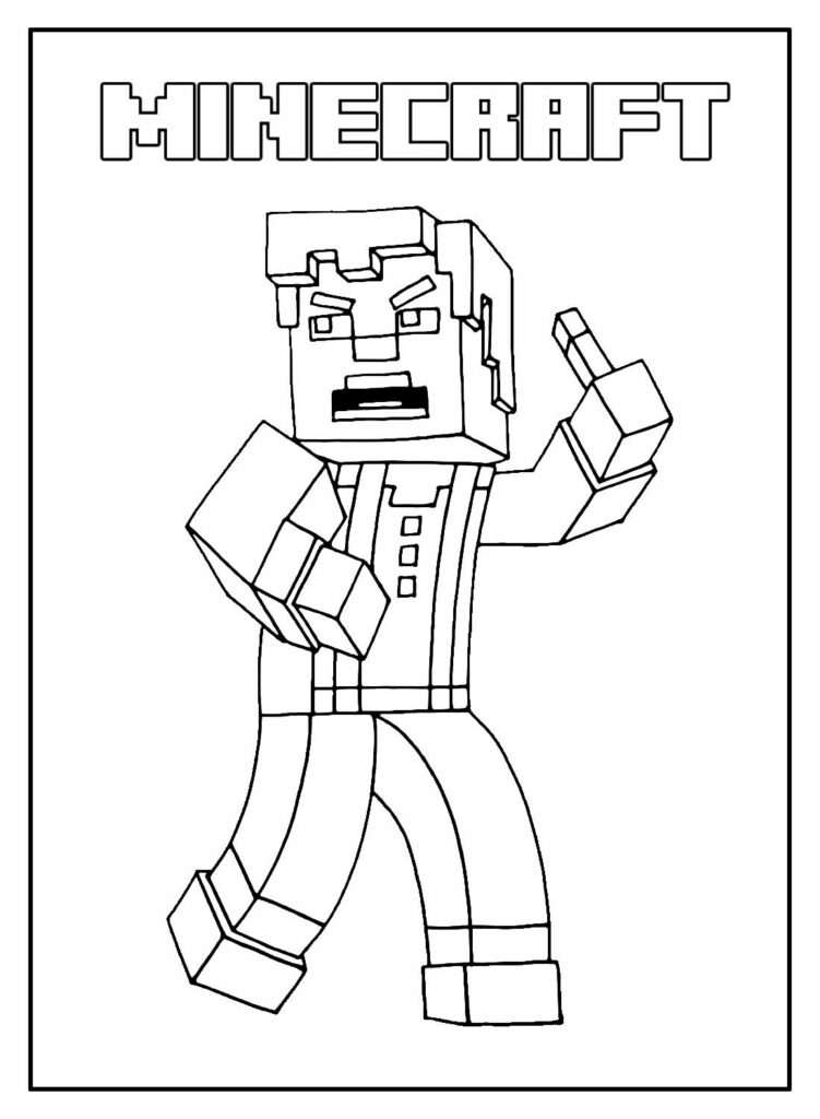 20+ Desenhos de Machado do Minecraft para Imprimir e Colorir/Pintar