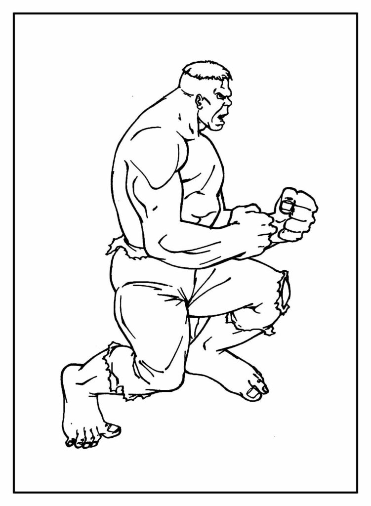Desenho para pintar Hulk