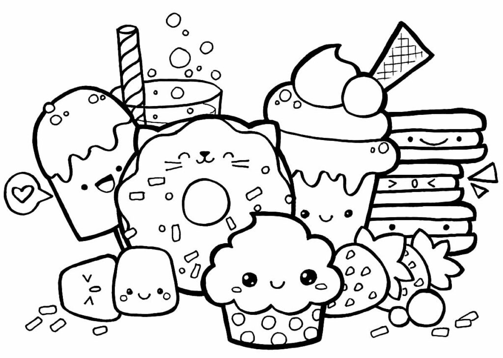 Kawaii: Desenhos Grandes para Colorir (Atividades)