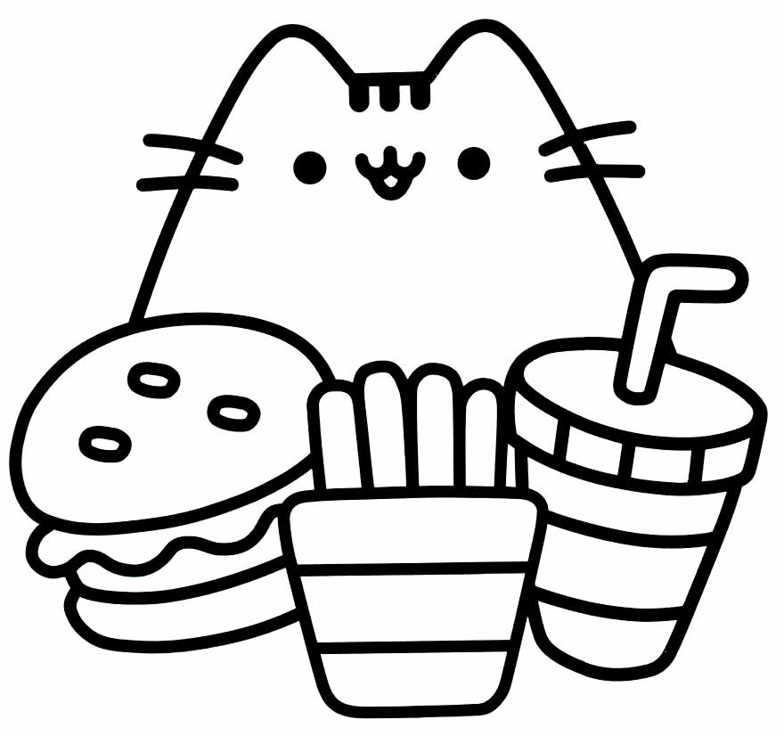 Gato para colorir - Kawaii