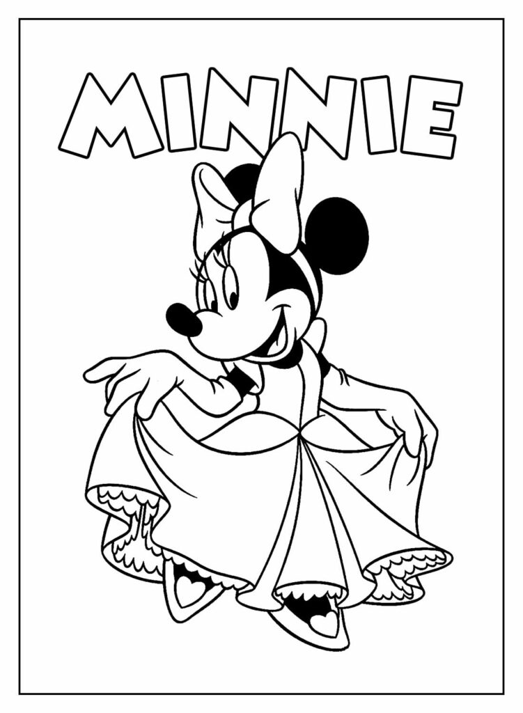 Desenho Educativo da Minnie para pintar