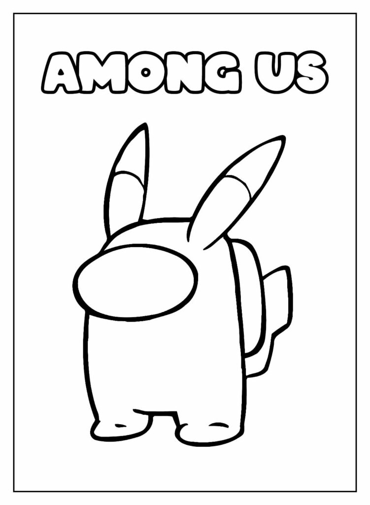 Desenho Educativo de Among Us para colorir - Pikachu