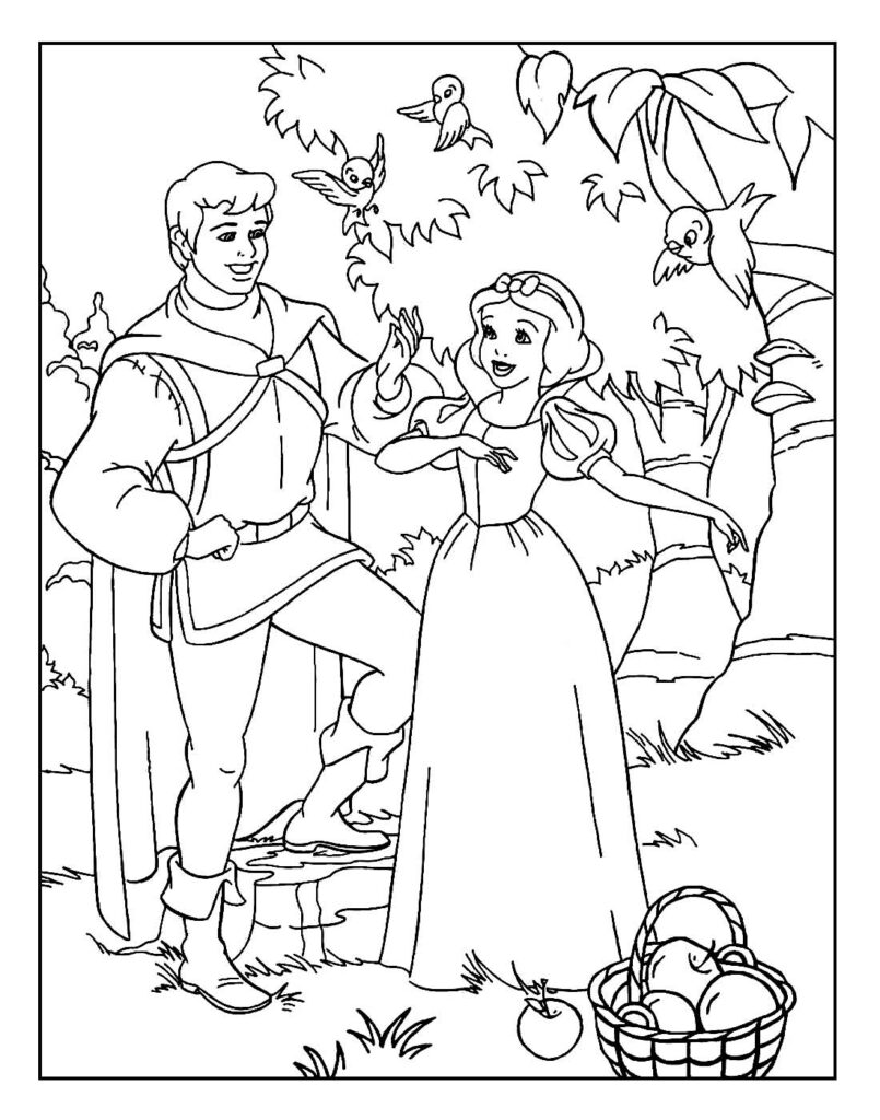 Desenhos da Branca de Neve para colorir - Bora Colorir