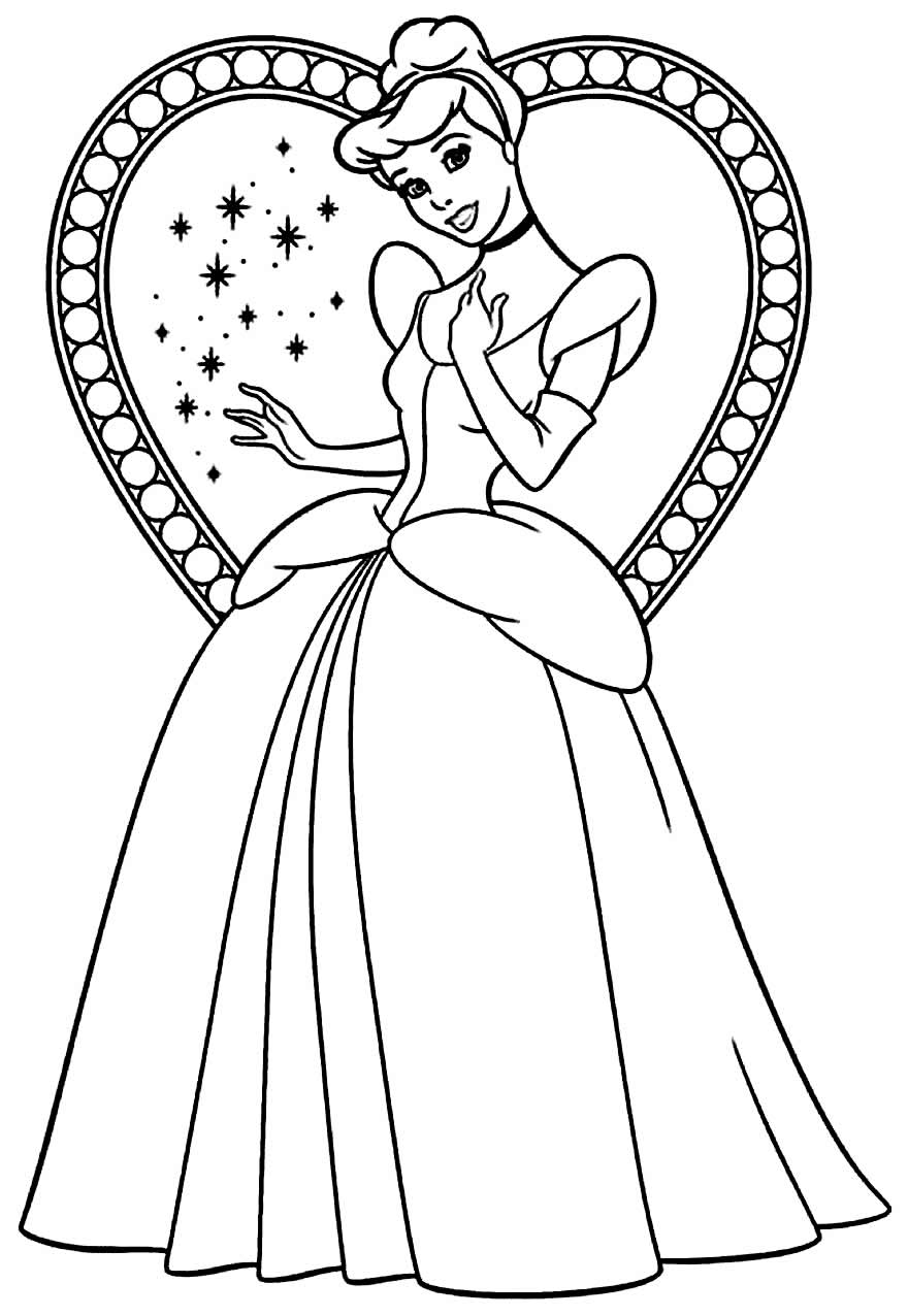 Desenhos da Cinderela para colorir - Bora Colorir