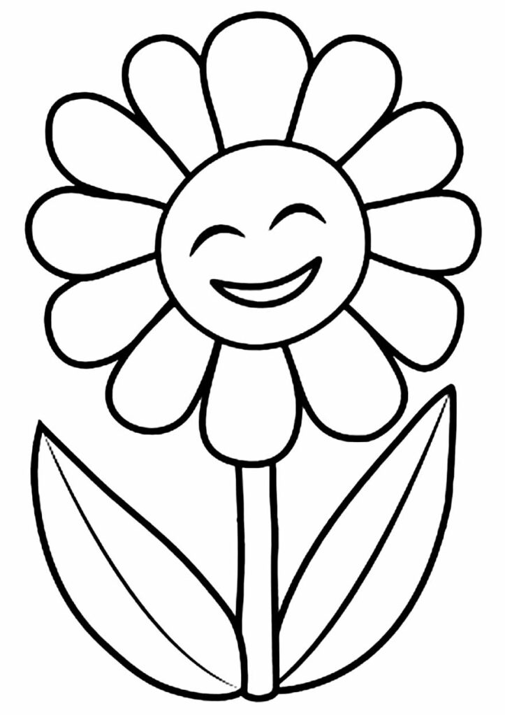 Desenhos de flores com carinhas para crianças imprimir colorir e pintar -  Desenhos para pintar e colorir