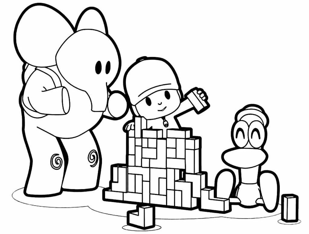 Desenhos de Pocoyo para colorir, jogos de pintar e imprimir