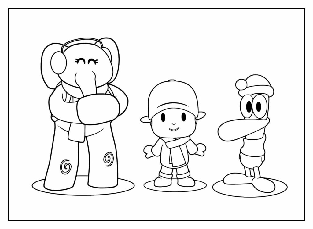 Desenhos para colorir de Pocoyo e seus amigos - Desenhos para colorir  gratuitos para impressão