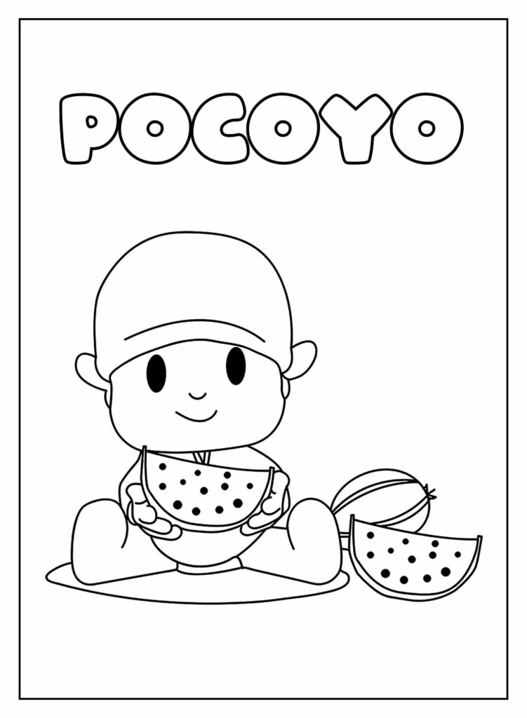 Desenho Educativo do Pocoyo para colorir