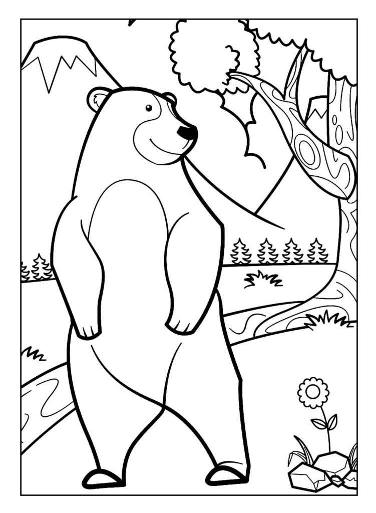 Desenho de Urso divertido para colorir